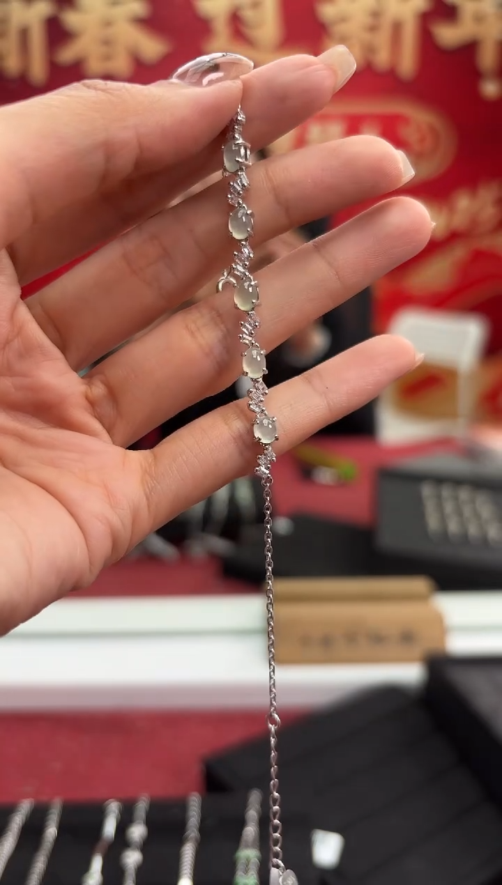 【闪购商品】翡翠手链银S925镶嵌473833
