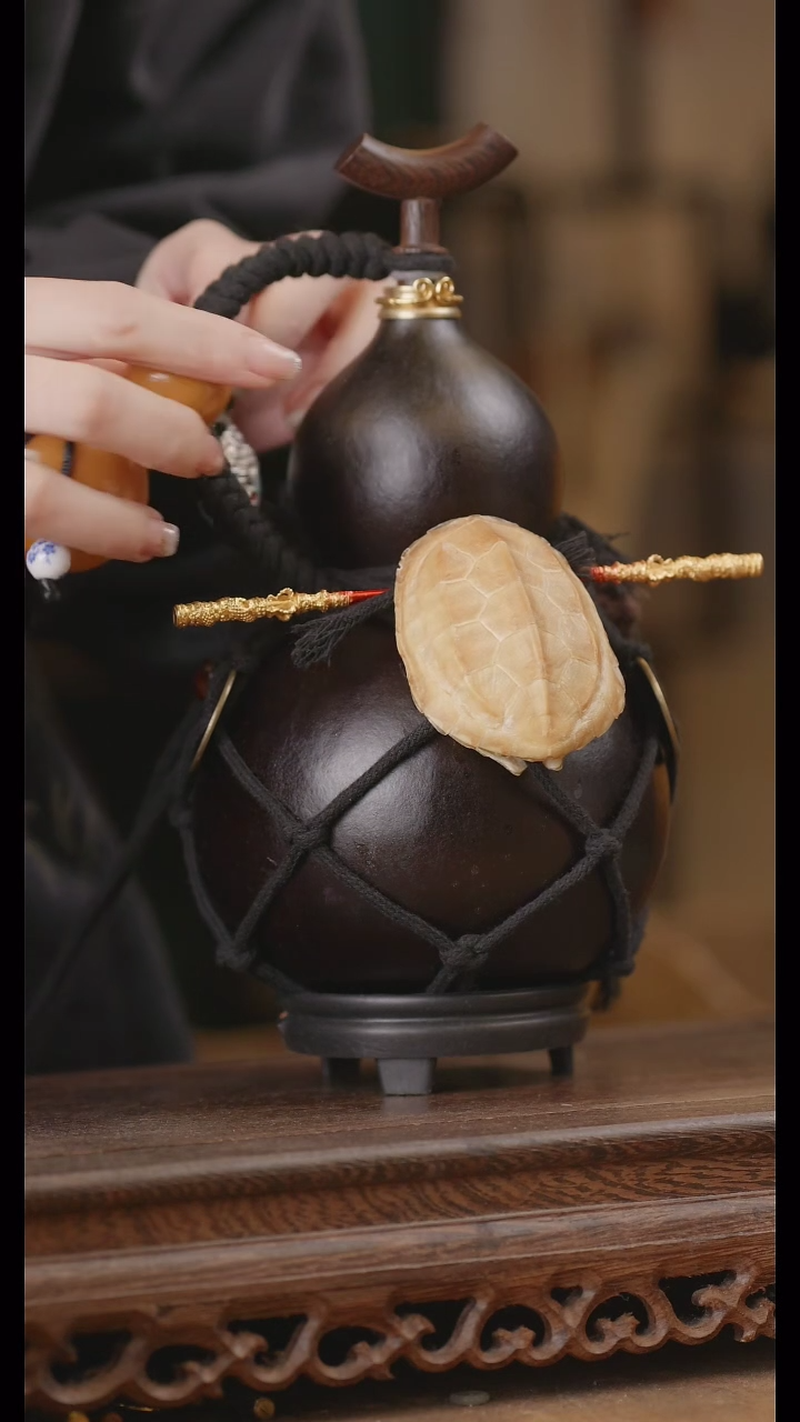 【闪购商品】226号精品天然大漆工艺防渗内胆酒葫芦~