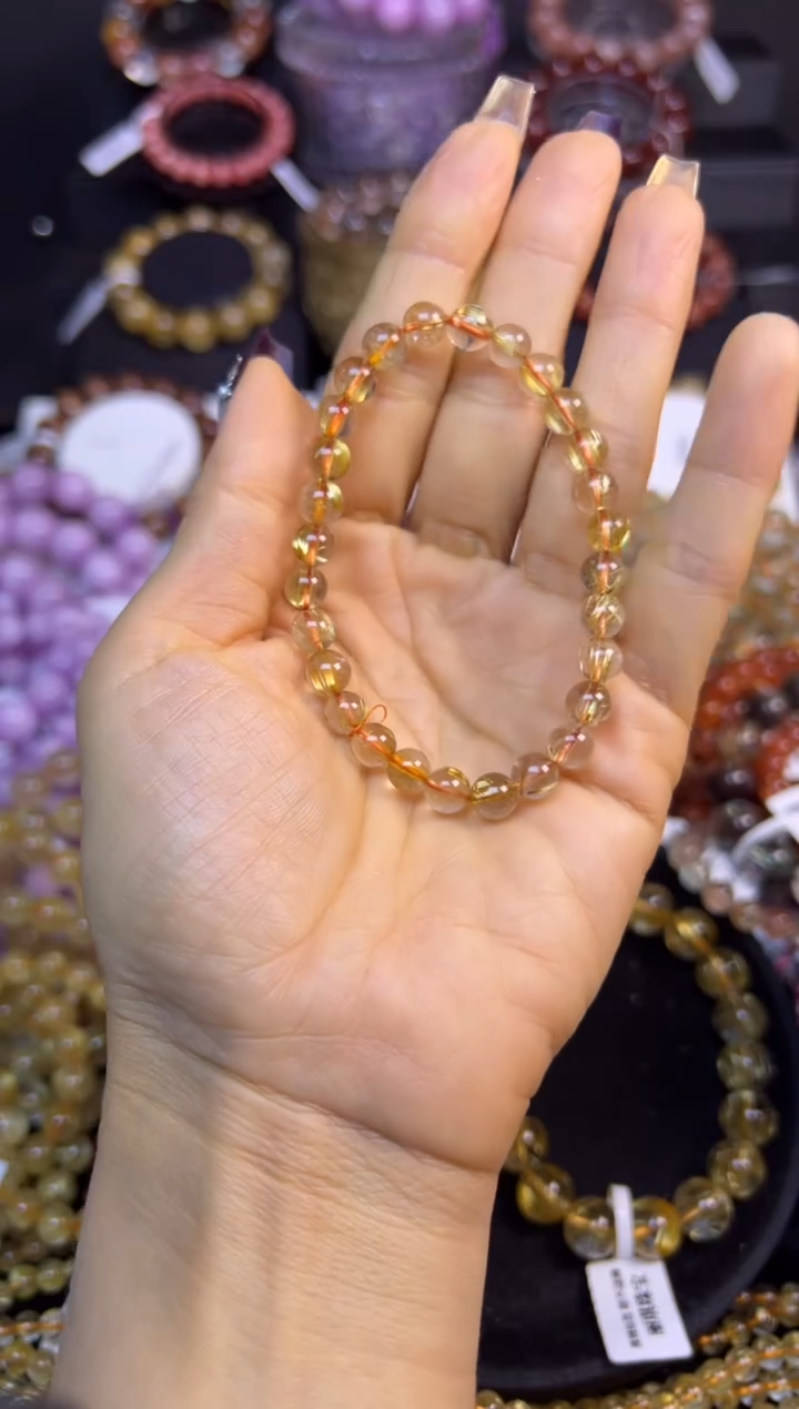 未镶嵌手串水晶金发晶6.8mm