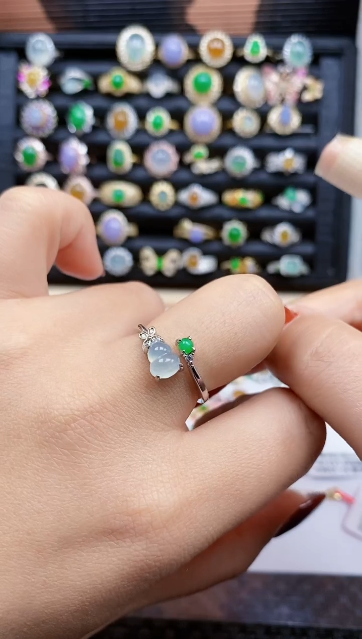 银S925镶嵌戒指翡翠325