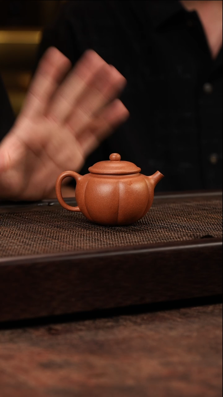 茶壶紫砂筋纹南瓜