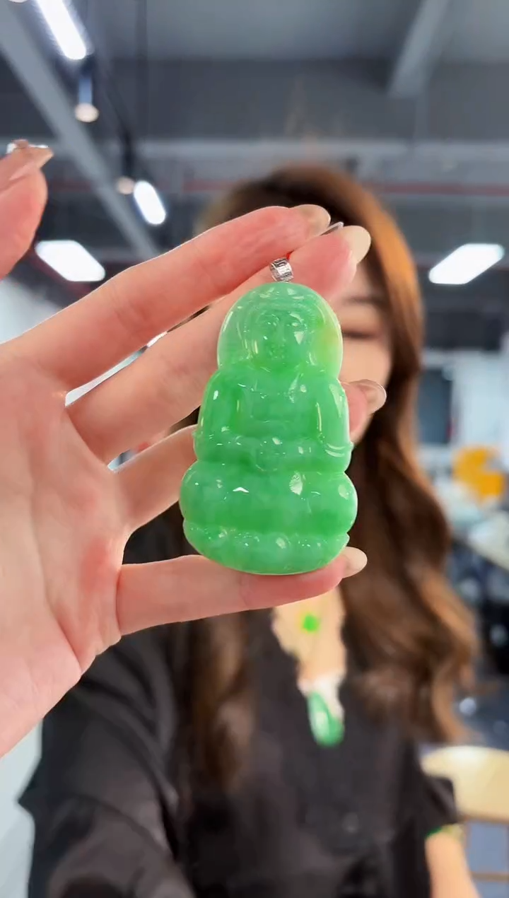 【闪购商品】翡翠颈饰18K金镶嵌缅料A货/支持复检/一件