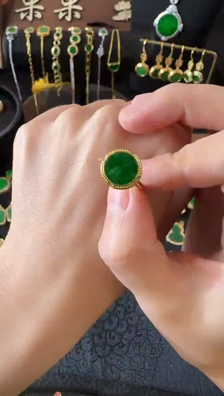 【闪购商品】翡翠戒指银S925镶嵌戒指