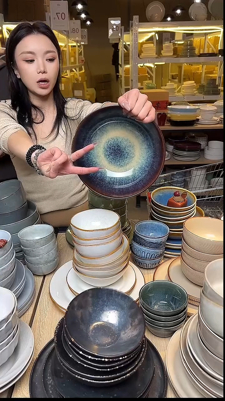 瓷234外贸尾货窑变釉下彩默外微瑕