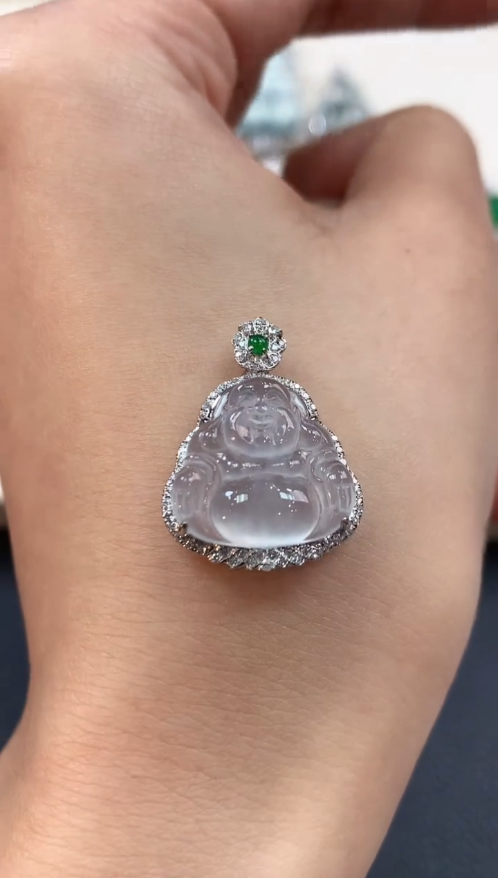 【闪购商品】翡翠吊坠(不含链)18K金镶嵌B42