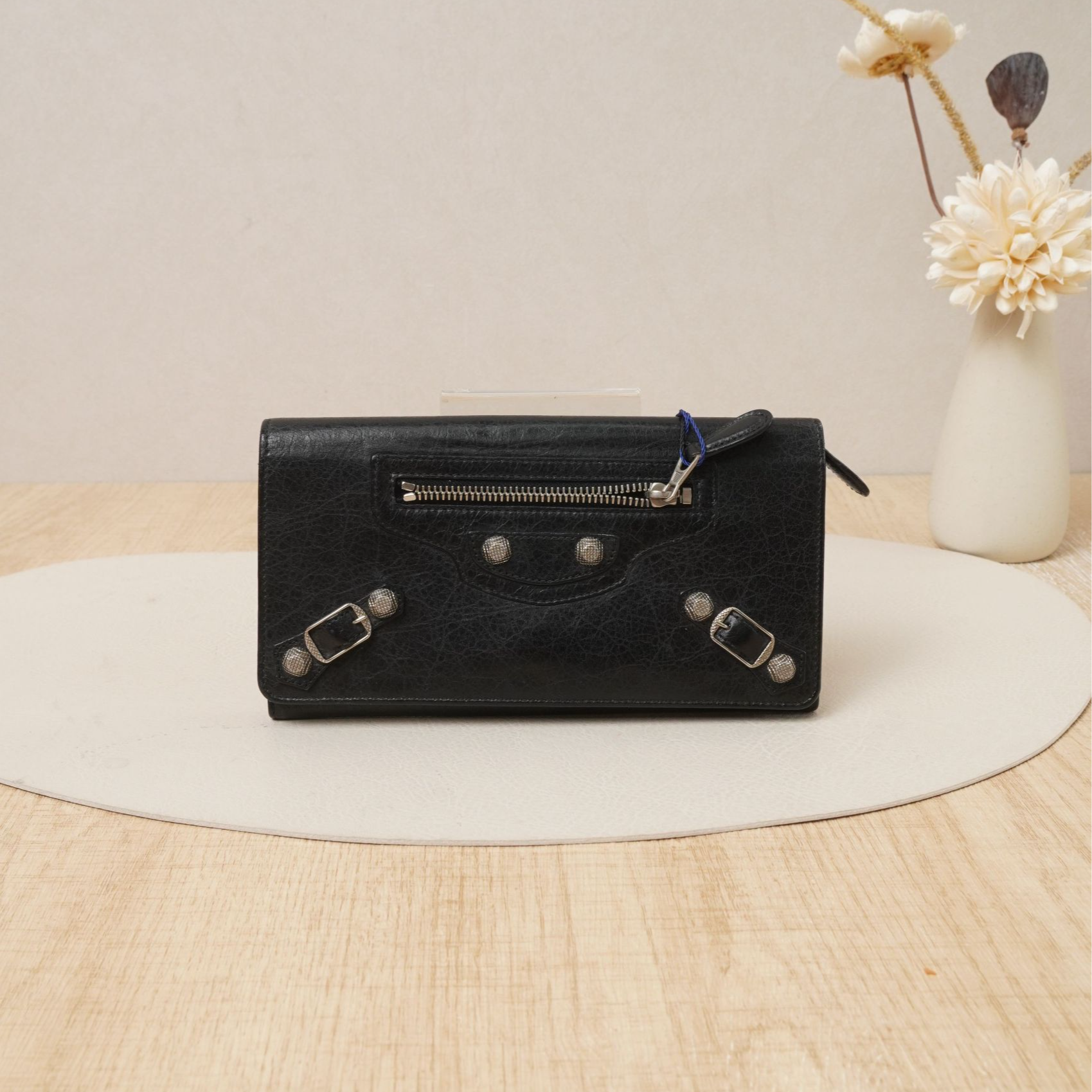 95新 Balenciaga/巴黎世家 巴黎世家钱包黑色牛皮/DS039061