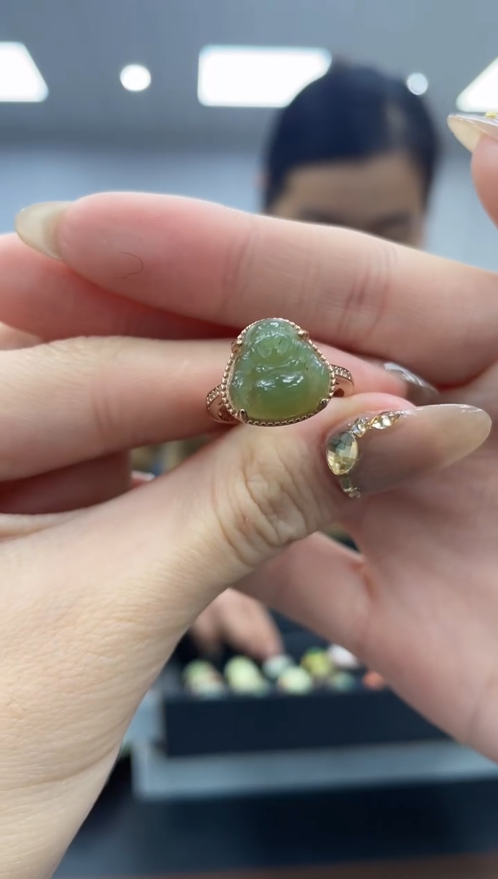 【闪购商品】和田玉戒指银S925镶嵌多样性拍一发一0553