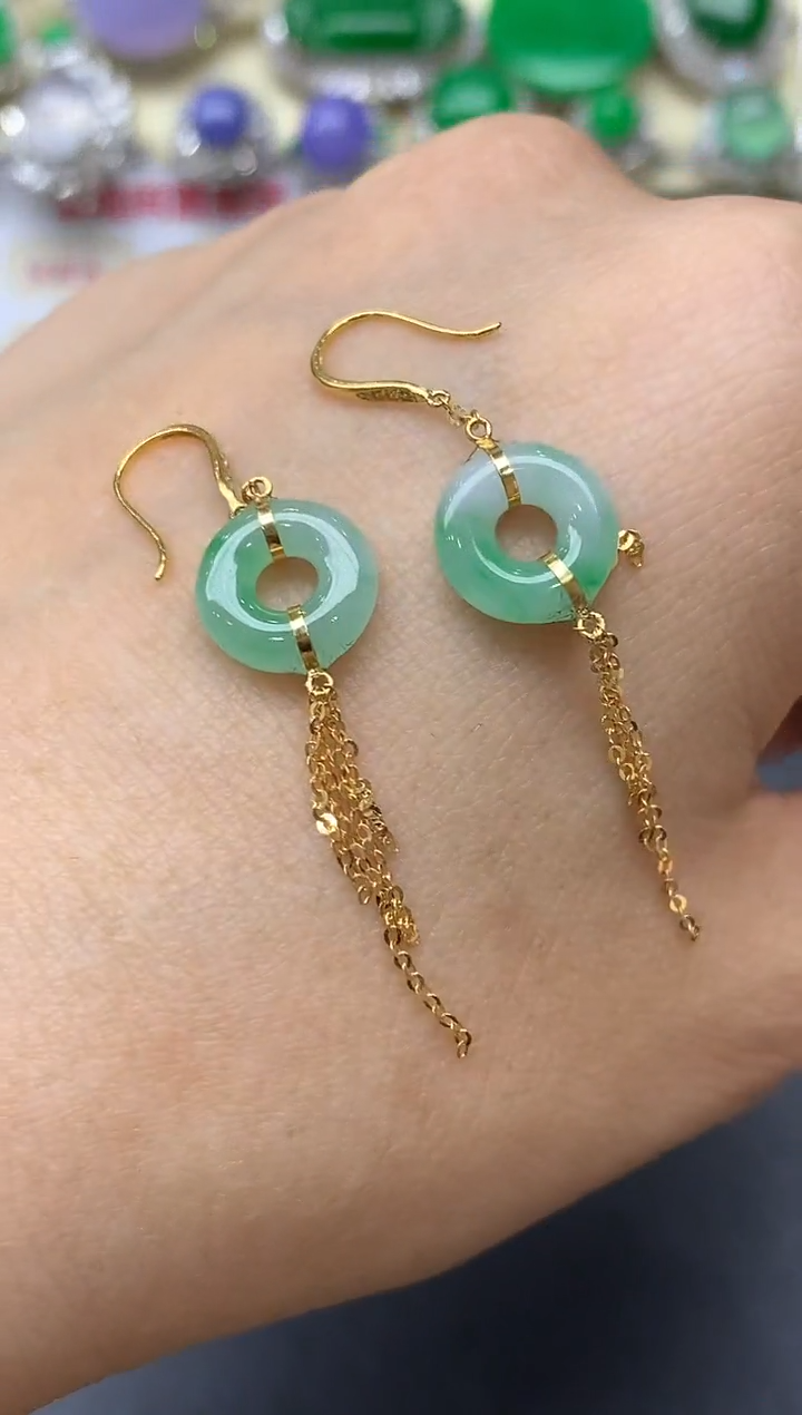 颈饰18K金镶嵌翡翠386-中国好珍宝