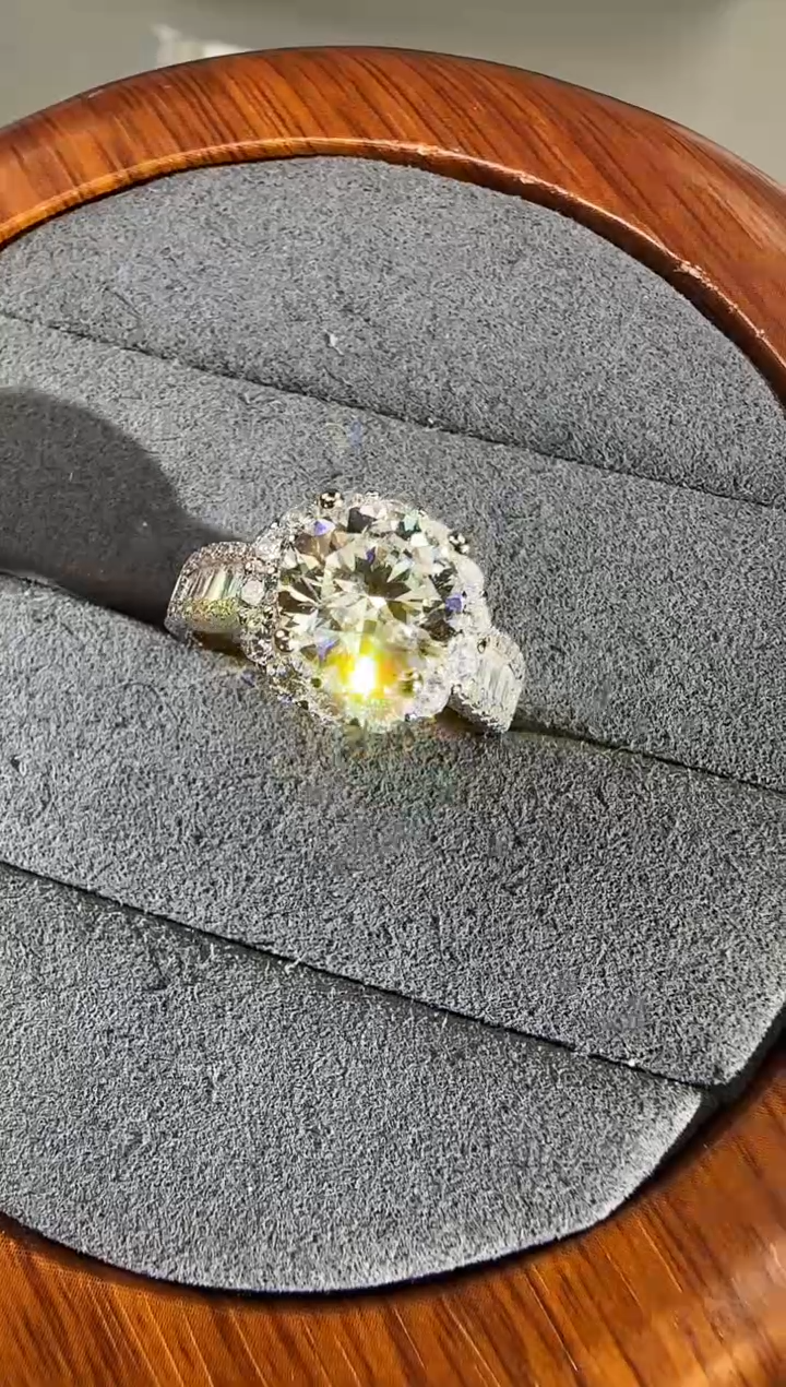 主播定制链接 太阳花戒指3ct 定制圈口