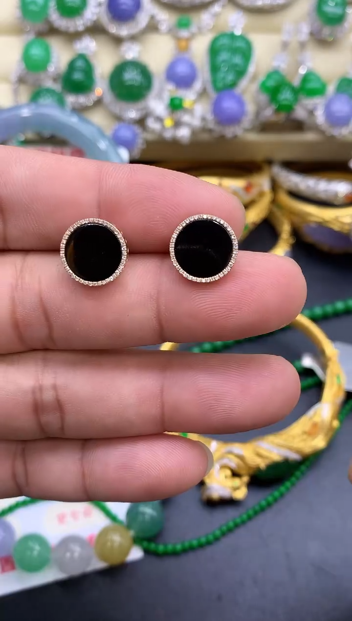 18K金镶嵌翡翠耳饰169-中国好珍宝