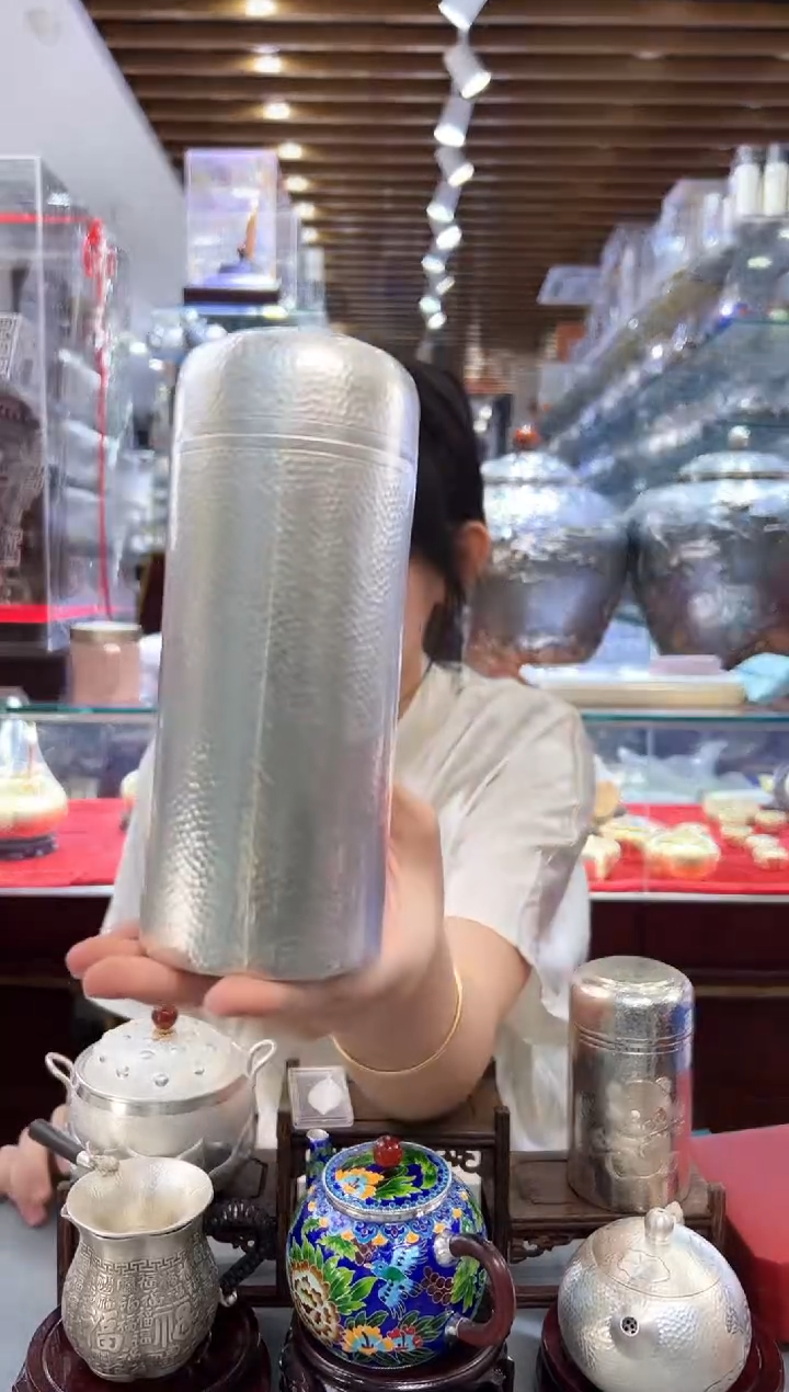  纯手工999锤纹水杯