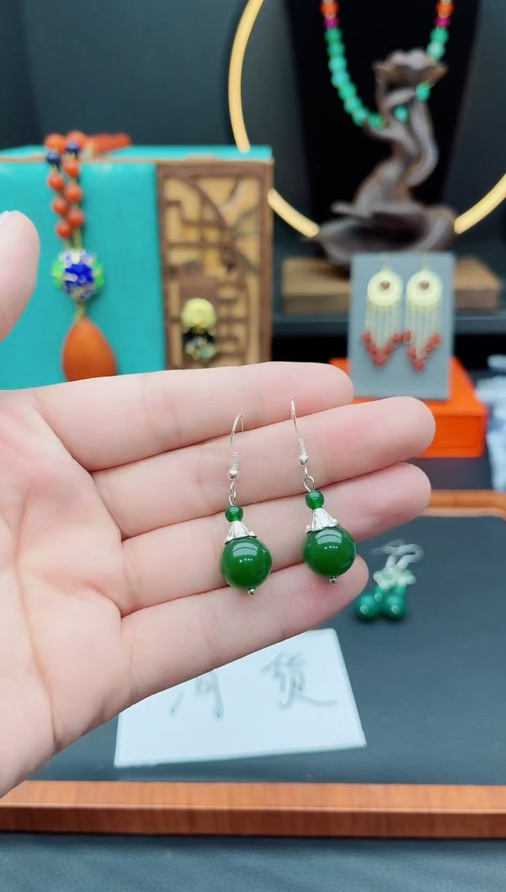 【闪购商品】玛瑙/玉髓耳钉银S925镶嵌733000