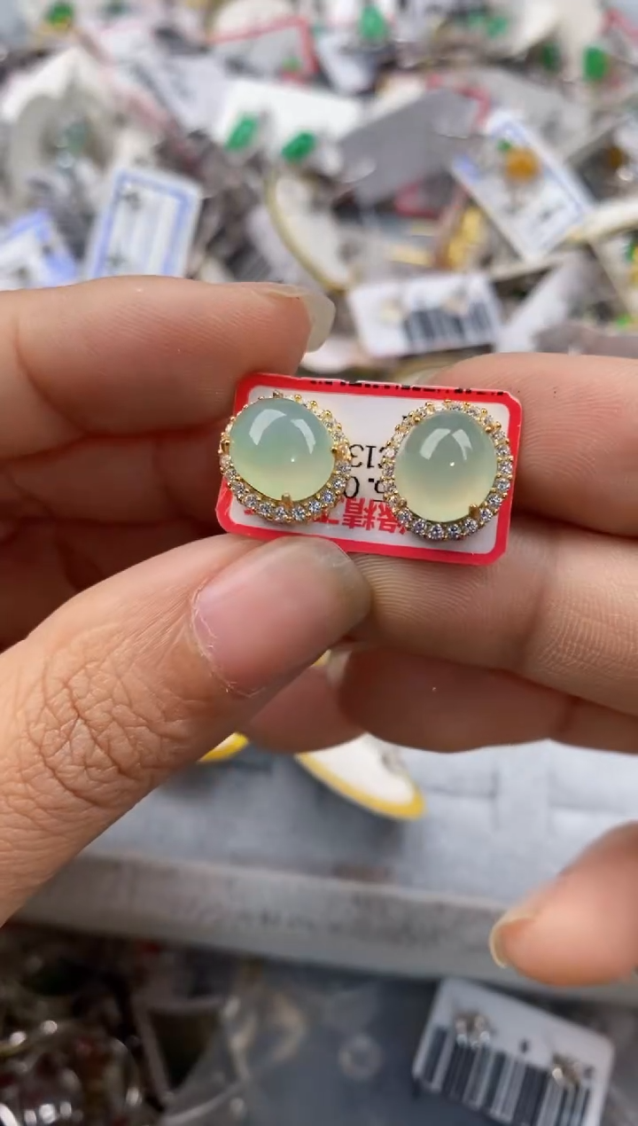 银S925镶嵌戒指翡翠555--3