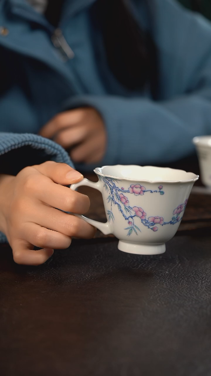 【闪购商品】杯聚澜堂斗彩玉兰花咖啡杯