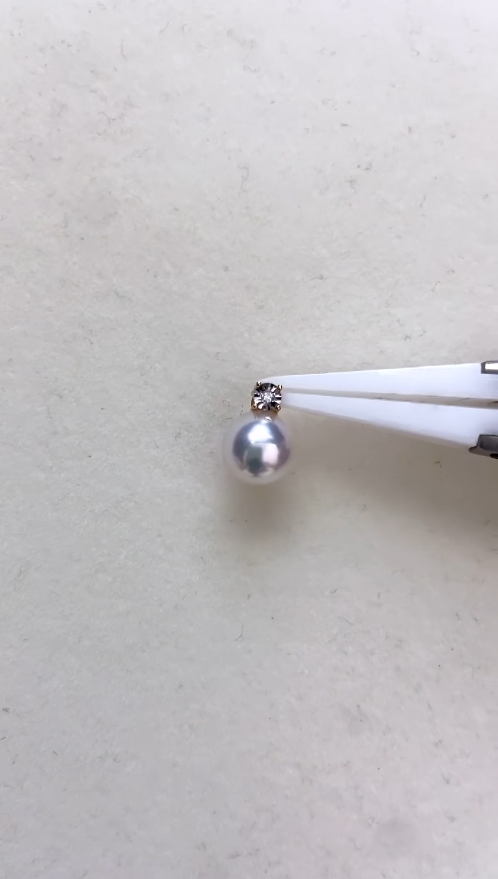 海水珍珠18K金镶嵌颈饰8-9戴妃特选吊坠