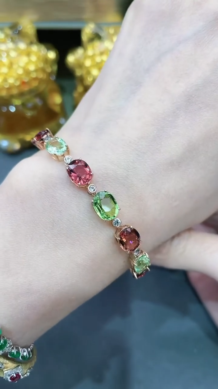 手链18K金镶嵌碧玺21543243