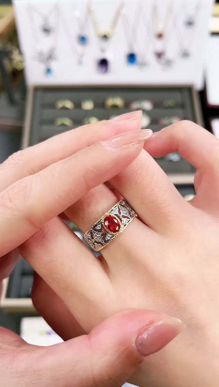 【闪购商品】蓝宝石戒指银S925镶嵌h320