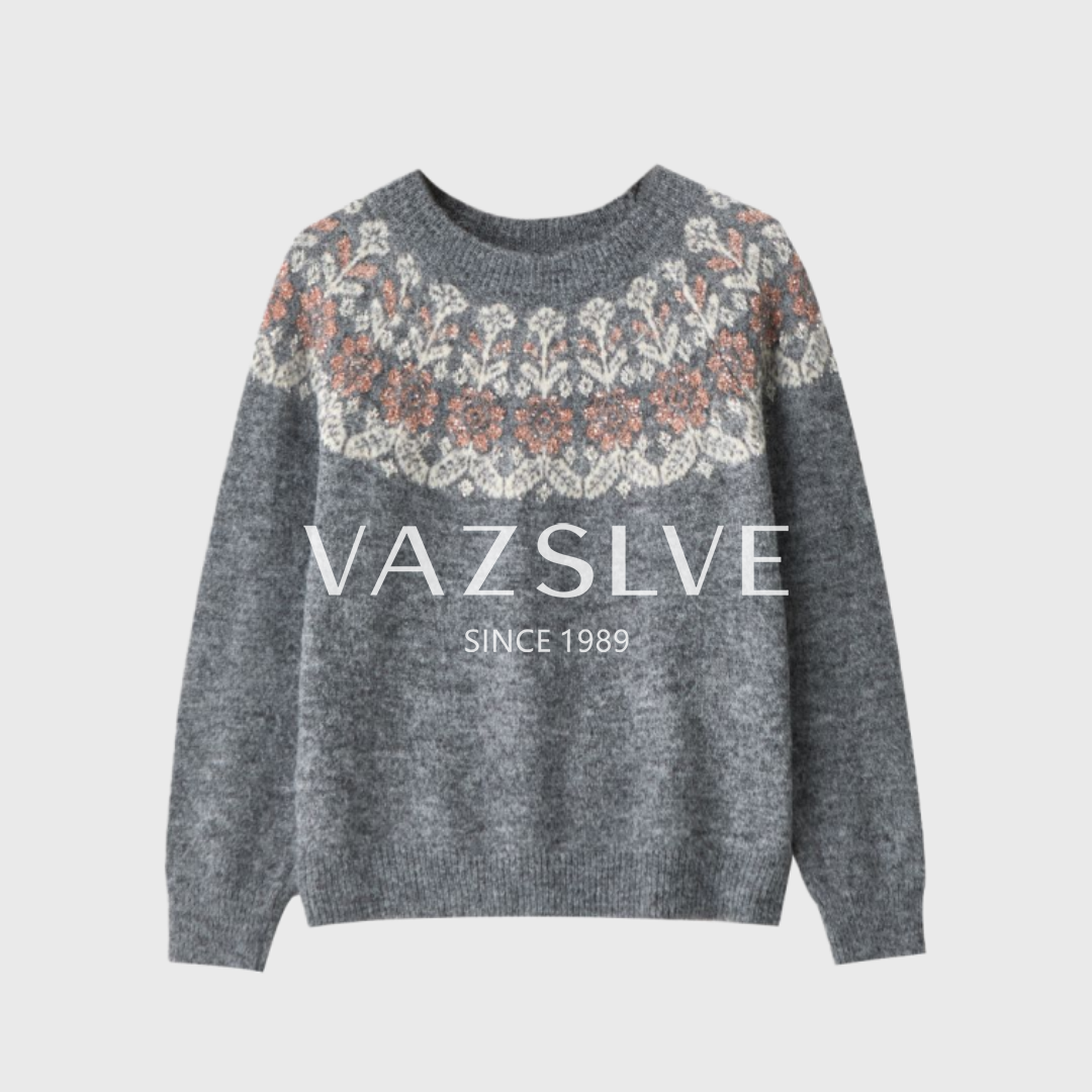 【VAZSLVE/全新奢品】捡漏 “秘密花园”羊毛马海毛碎花毛衣msl1214