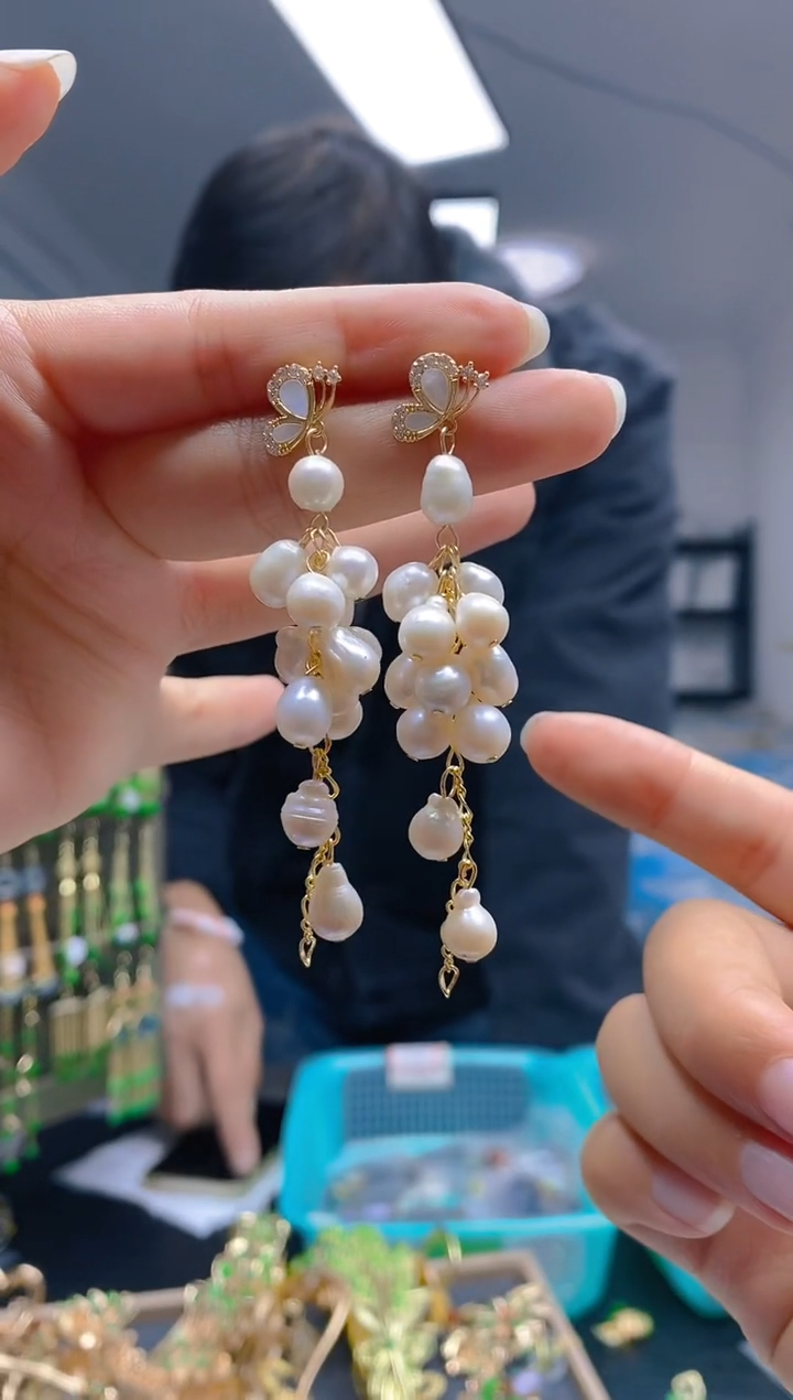 【闪购商品】淡水珍珠耳饰合金0393珍珠饰品