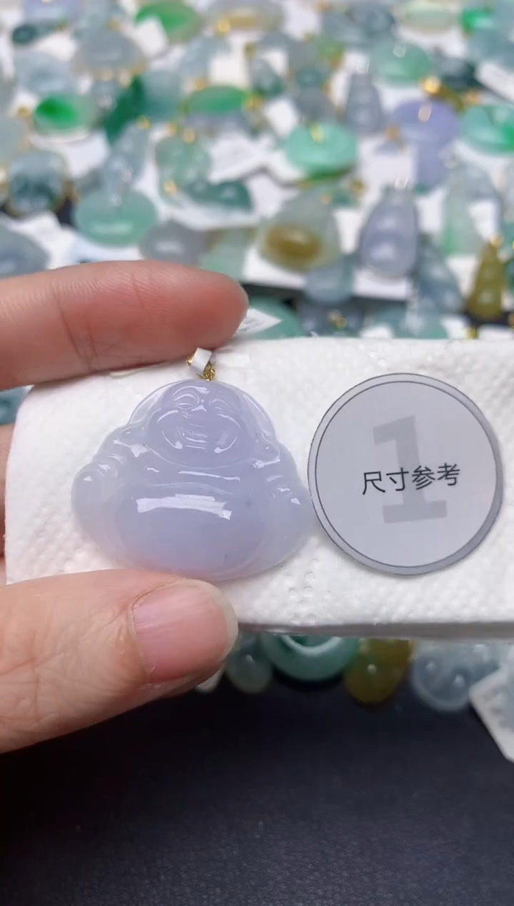 颈饰18K金镶嵌翡翠天然缅甸A货翡翠
