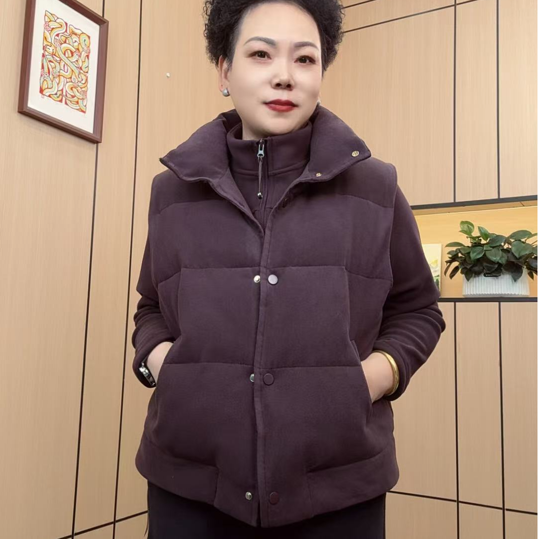 方姐优选 冬季立领马甲加棉面包服保暖简约通勤风短款时尚百搭