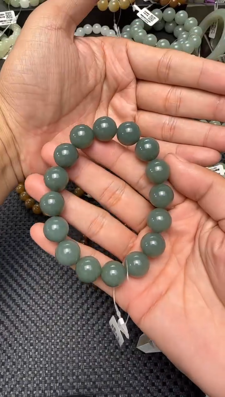 未镶嵌手串和田玉a***d且末蓝手串卡14