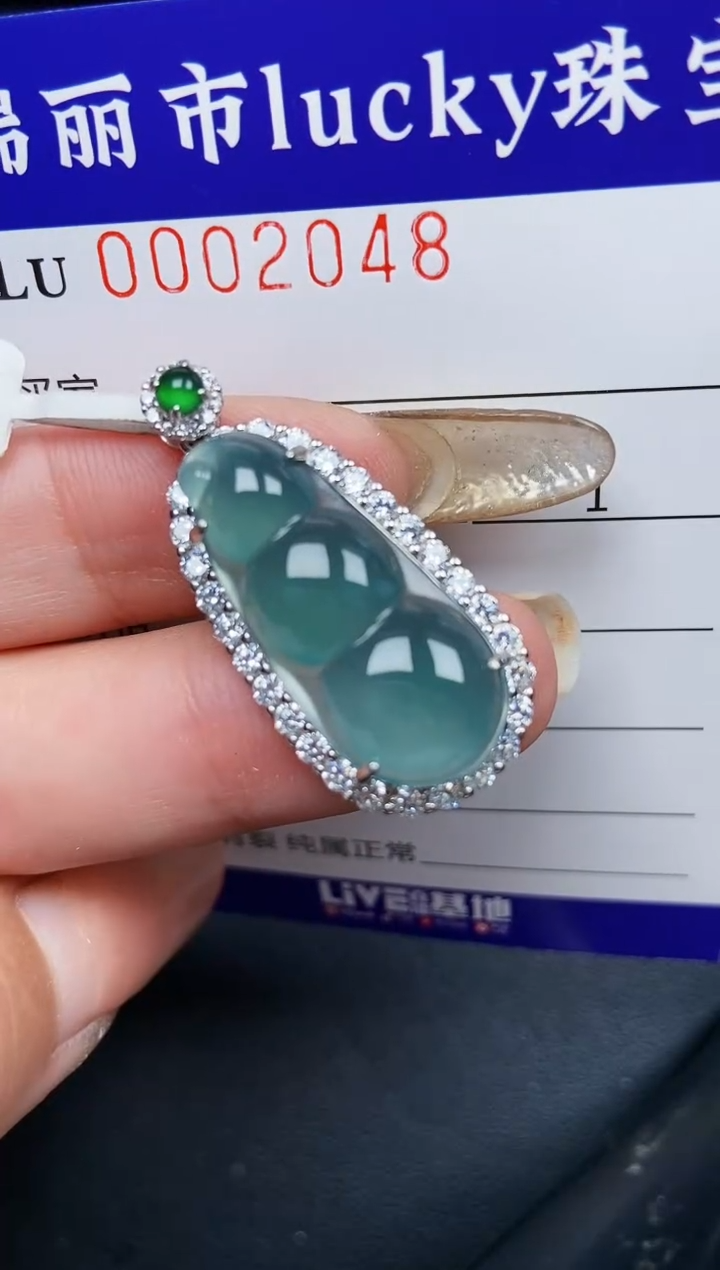 【闪购商品】翡翠颈饰银S925镶嵌2048