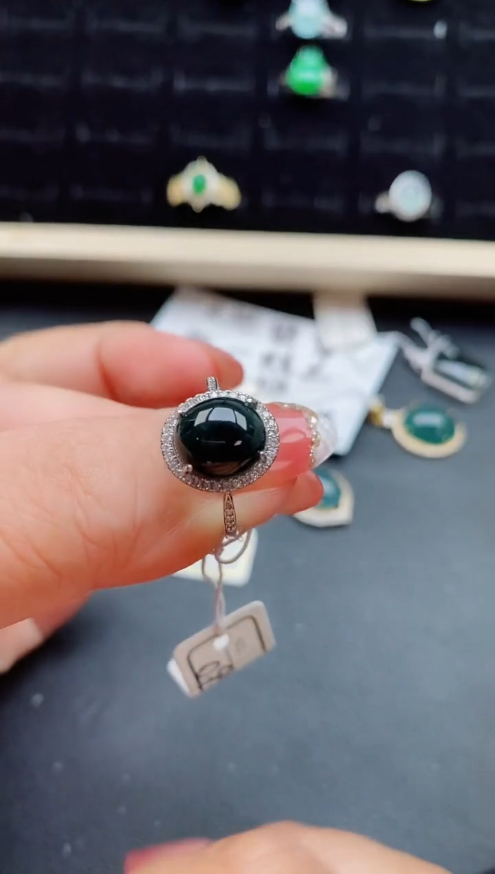 【闪购商品】翡翠戒指银S925镶嵌0500