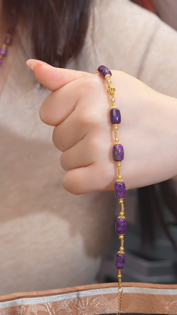 【闪购商品】苏纪石（舒俱来）手链18K金镶嵌多样性发 卡6@@N7152