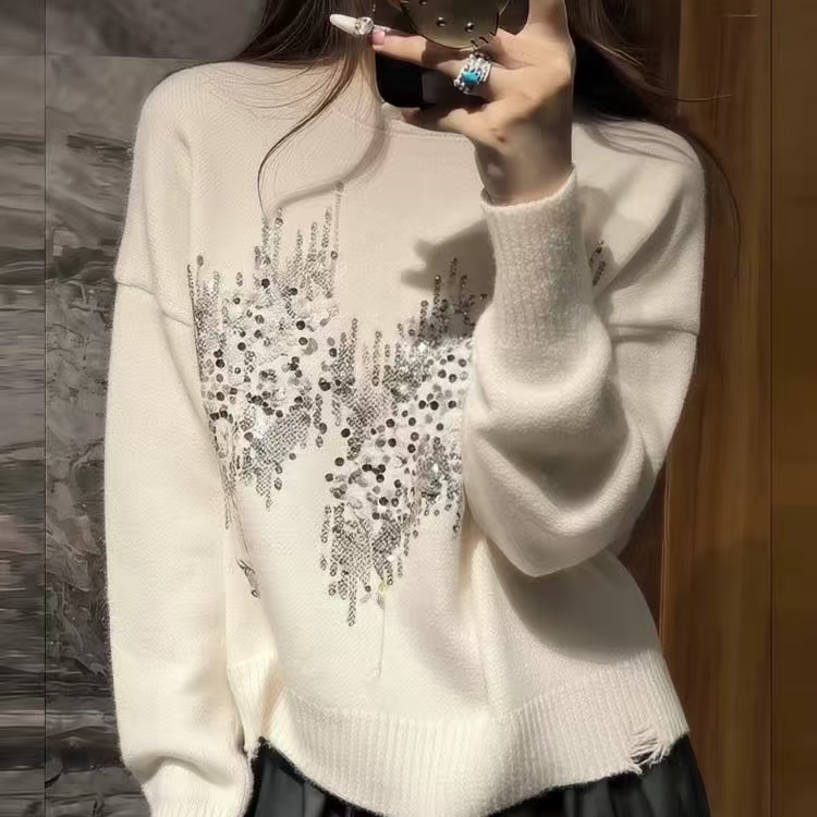 亮片圆领毛衣DDD