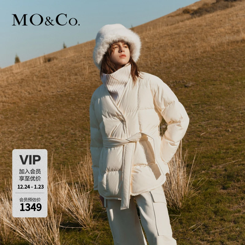 MOCO新中式绵羊毛披肩腰带羽绒服MBC4EINK04