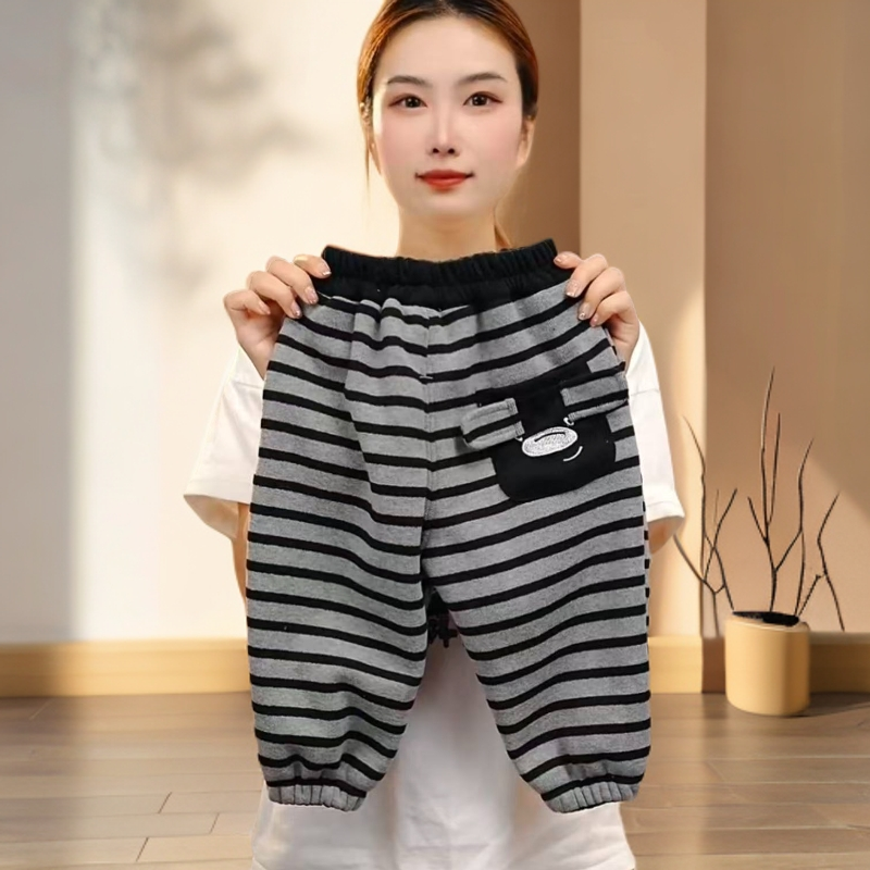 【加绒加厚】中小童男童冬季外穿束脚休闲长裤子宝宝保暖童裤韩版潮