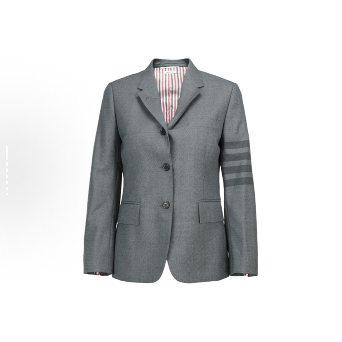99新 THOMBROWNE  灰色 羊毛 尼龙 经典条纹西装外套 P215867826