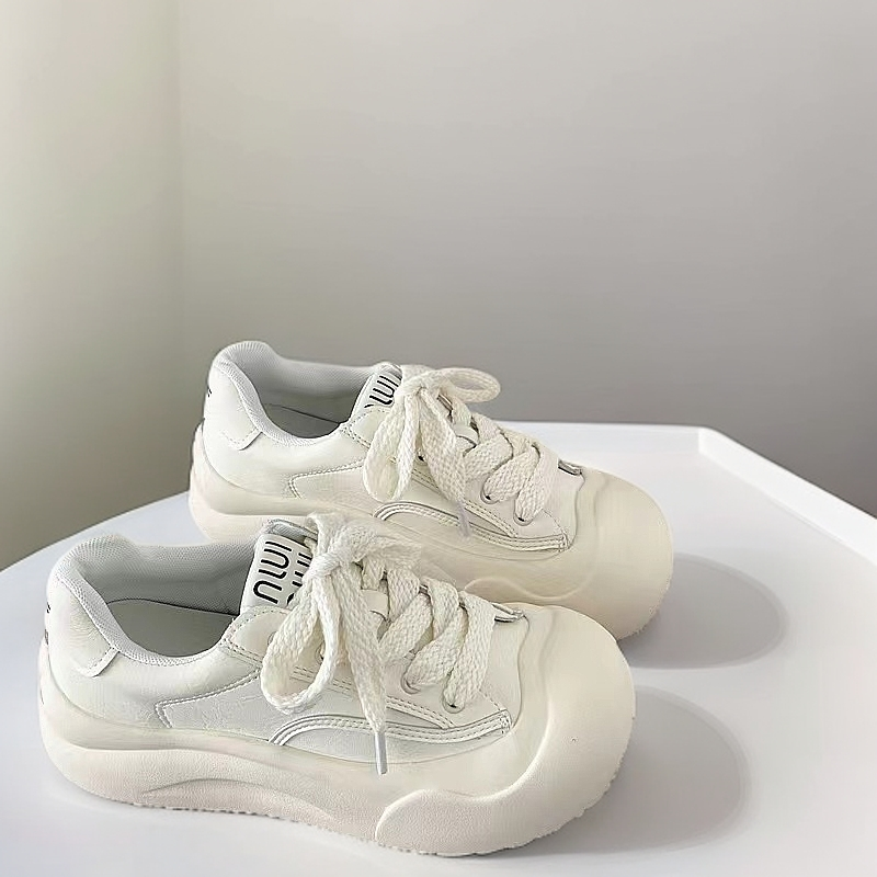 厚底小白鞋女款2024爆款大头鞋休闲学生面包鞋女时尚百搭