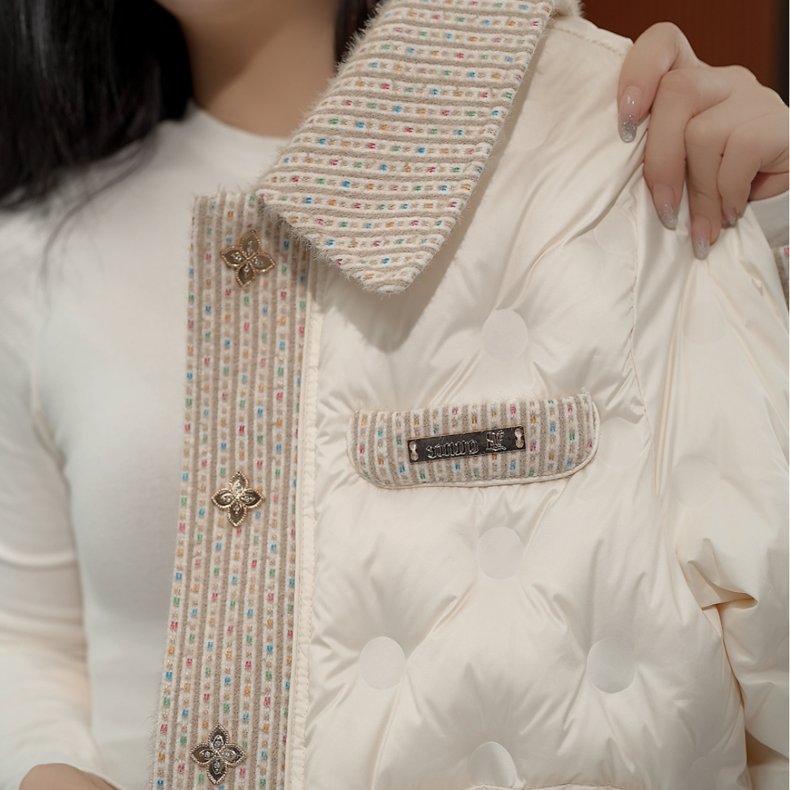 【甄选大朵鸭绒】2025杭州原版正品保暖气质减龄修身羽绒服R092-LLD