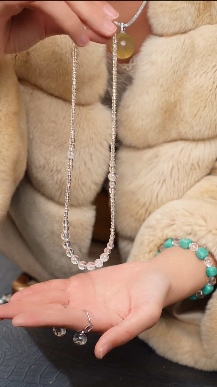 水晶摆件未镶嵌天然喜马拉雅水晶项链07