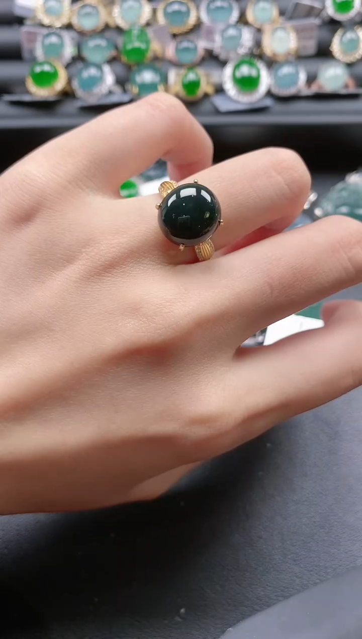 【闪购商品】翡翠戒指银S925镶嵌51511