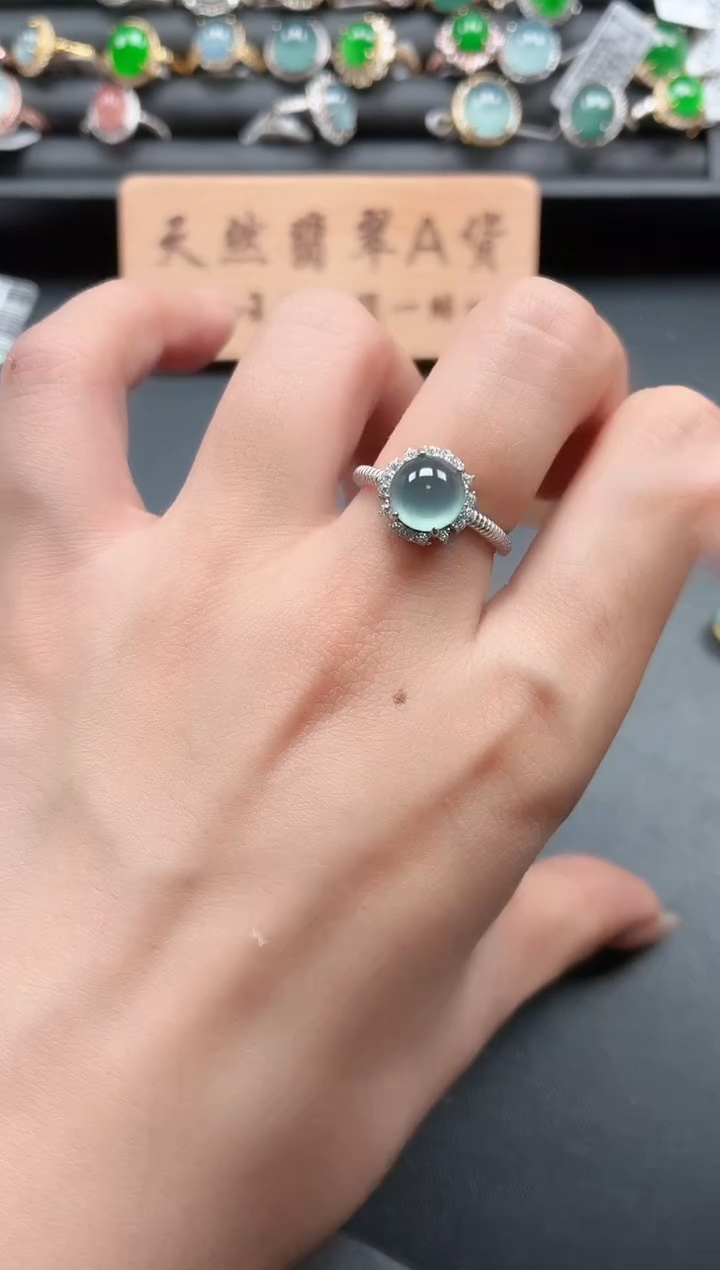 银S925镶嵌戒指翡翠11111