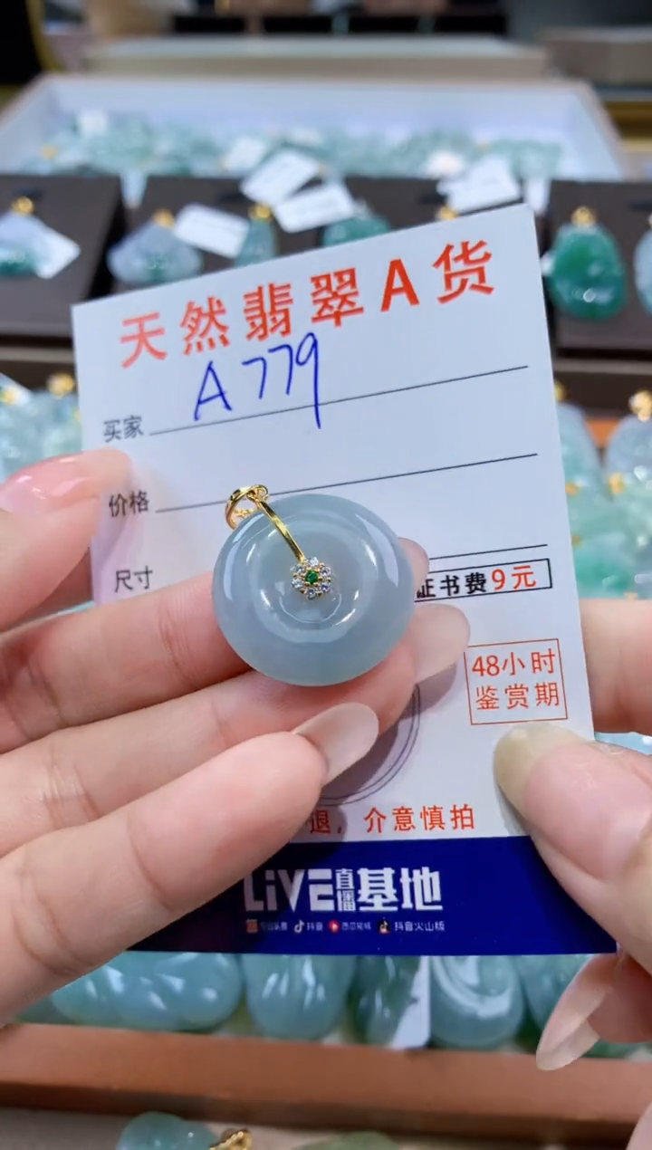 颈饰未镶嵌翡翠天然缅甸翡翠A货挂件 