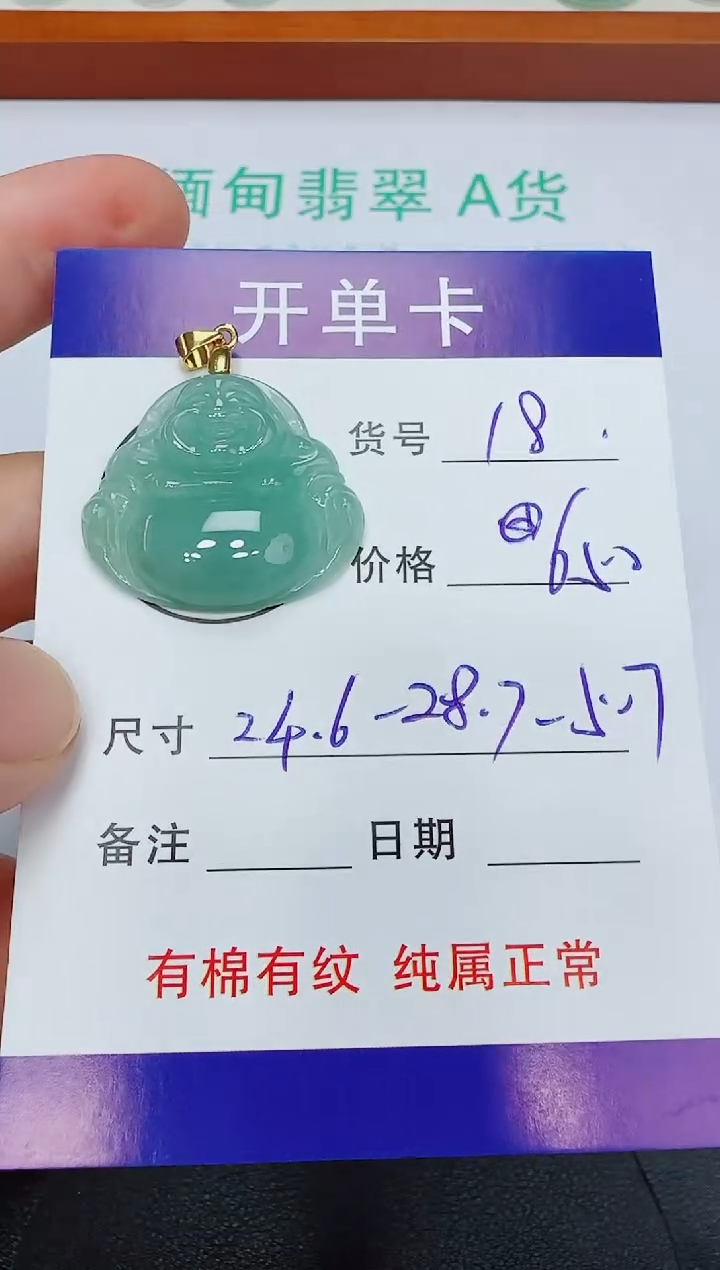 翡翠未镶嵌吊坠(赠链)18