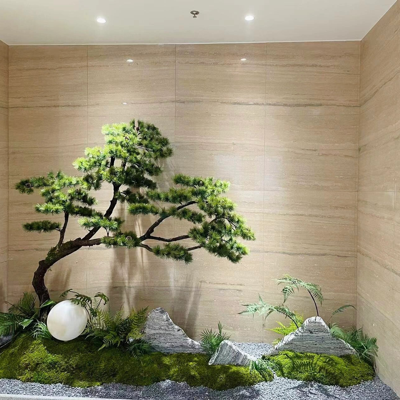 上门施工仿真迎客松室内外大型景观假树新中式造景装饰绿植仿真花