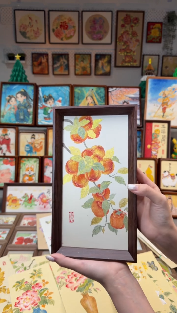 国画金柿子 手绘国画27