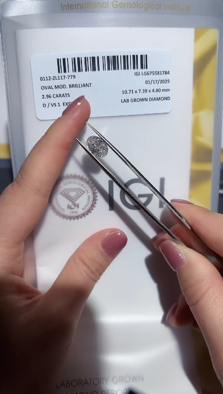 【闪购商品】实验室培育钻石裸石未镶嵌2.96D675581784