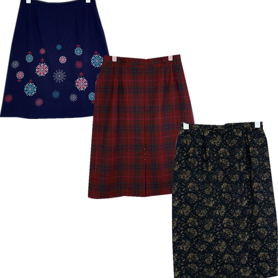 古着vintage 复古孤品日系毛呢裙子