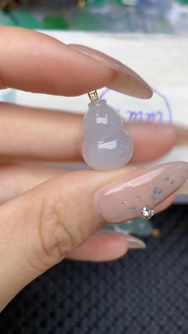 颈饰18K金镶嵌翡翠天然缅甸翡翠a货百元以上9元证书费自理