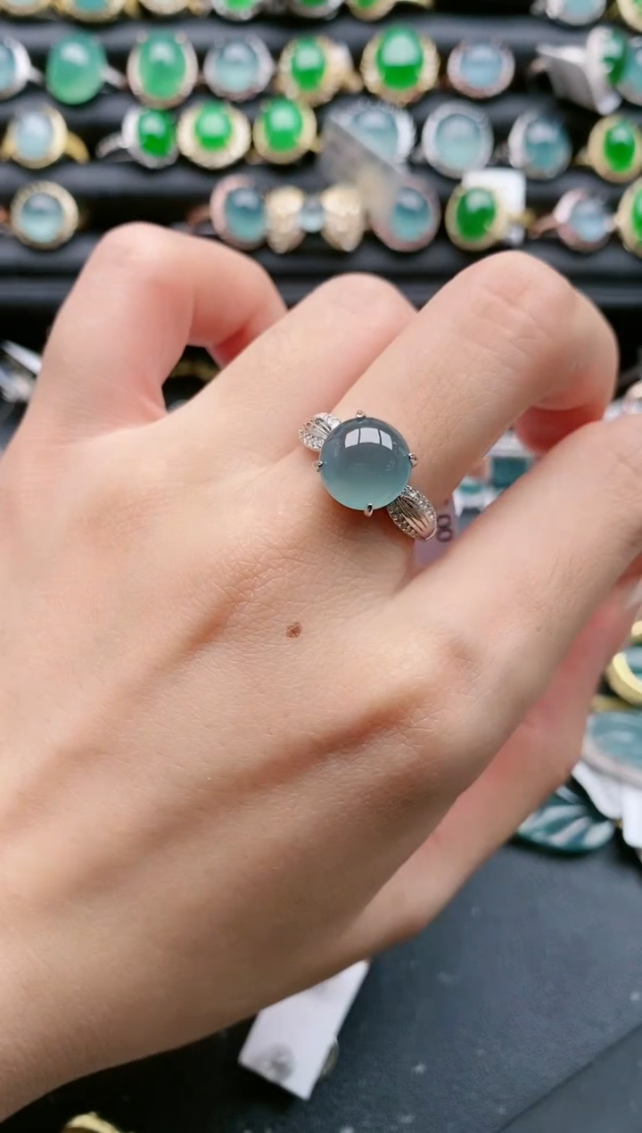 【闪购商品】翡翠戒指银S925镶嵌111111