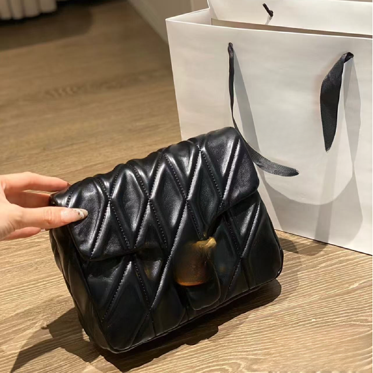 【点点福利】2006 黑色【清货有瑕】轻奢气质时尚女包