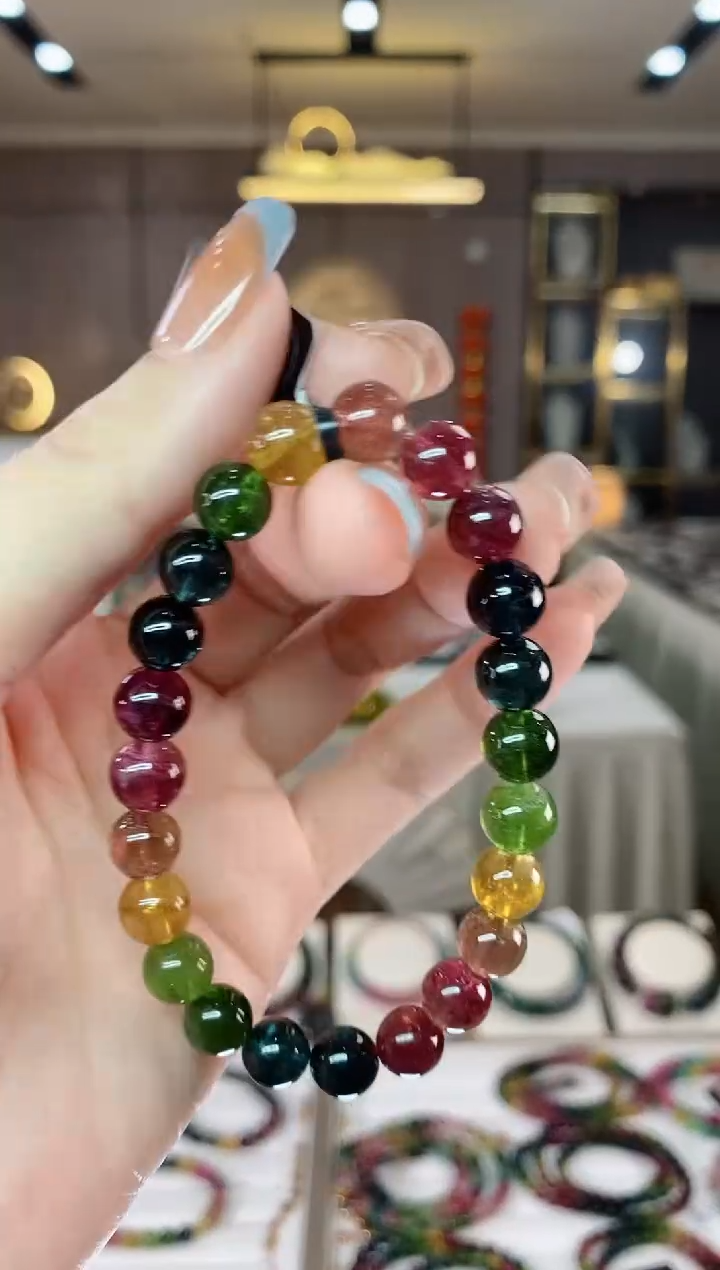 【闪购商品】碧玺单圈手串8mm+未镶嵌一物一证dan