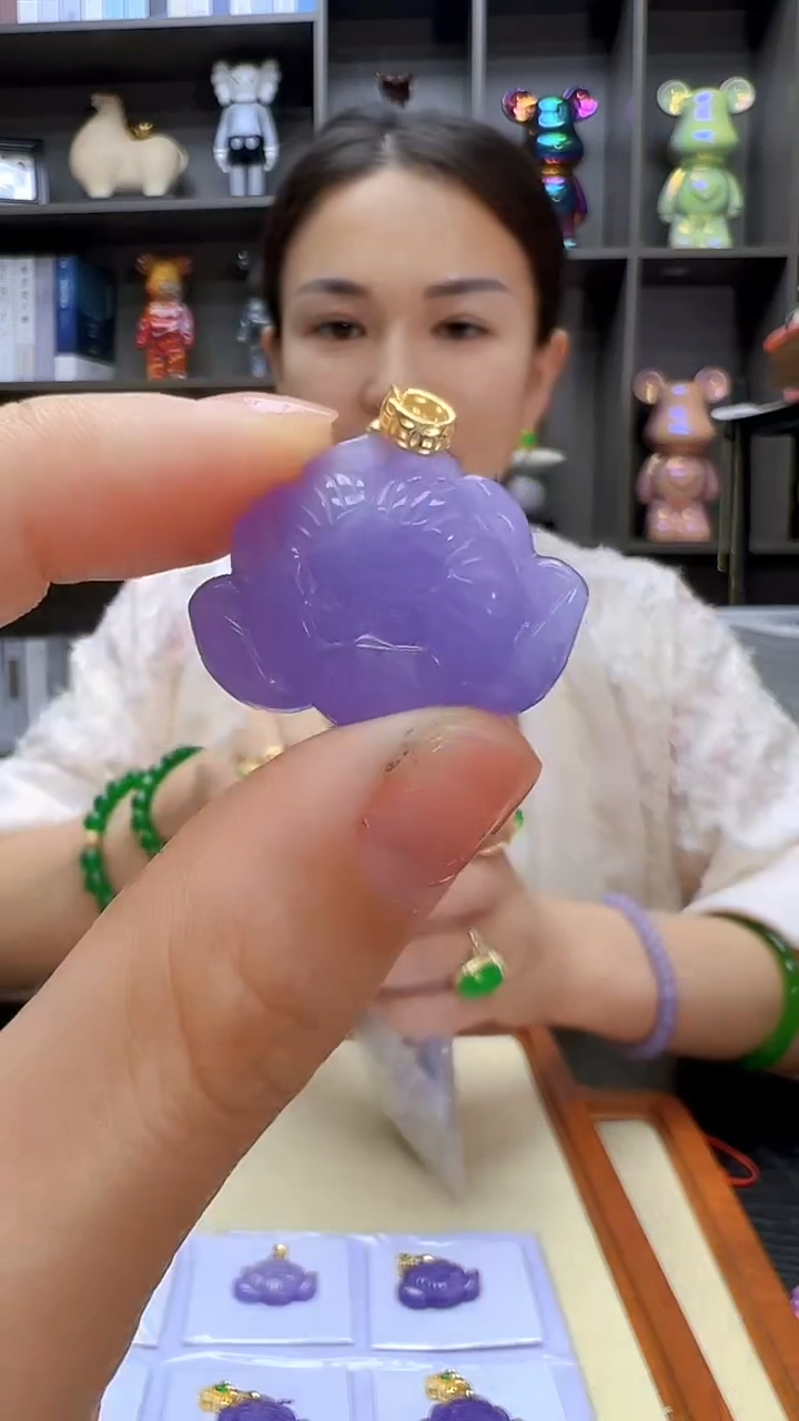 翡翠14K金镶嵌颈饰丹丹diy劲饰