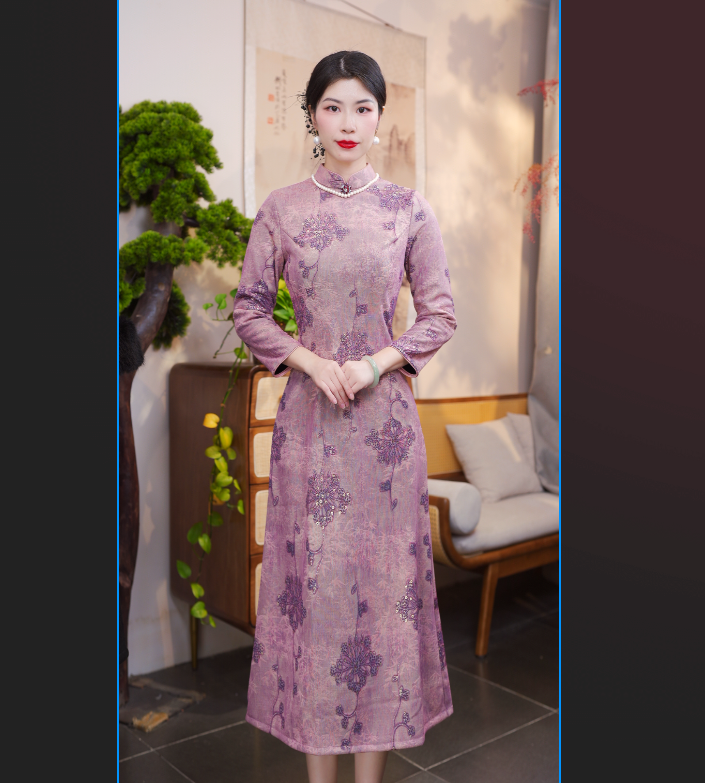 欣妍  粉  2025新款旗袍气质日常优雅秋冬复古